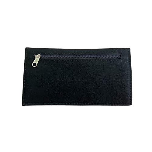 Estuche para tabaco de piel con bolsillo encerado húmedo para tabaco (negro)