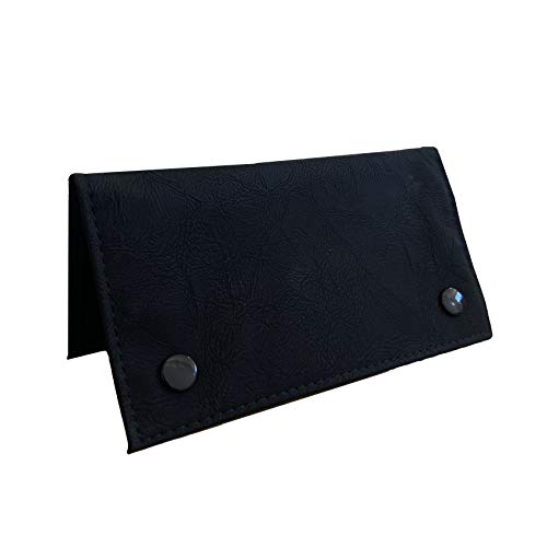 Estuche para tabaco de piel con bolsillo encerado húmedo para tabaco (negro)