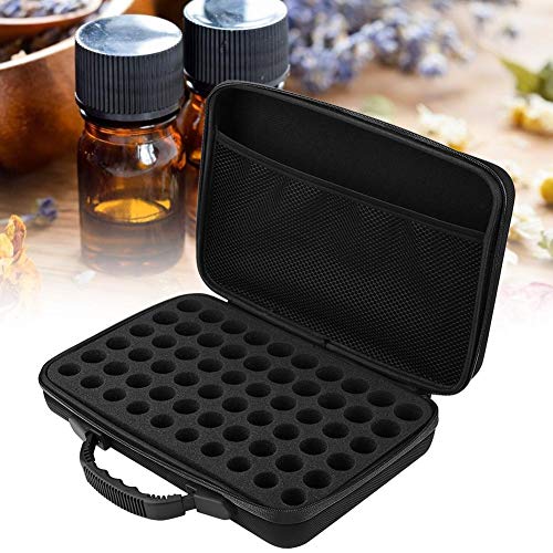 Estuche Rígido para Fundas Rígidas de Aceite Esencial 60 Botellas Adecuadas para Botellas de 5 ml Fundas Duras de 15 ml para Viajes de Aromaterapia Organizador Bolsa Protectora Prueba Golpes(Negro)