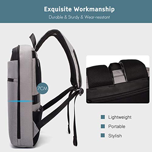 FANDARE Laptop Mochila Ultra-Delgado Bolsas Escolares per 15.6 Pulgada Laptop Mochila Escolar Multiusos Mochilas Hombre para Negocio Universidad Trabajo Exterior Viaje Cámping Estudios Daypacks Negro