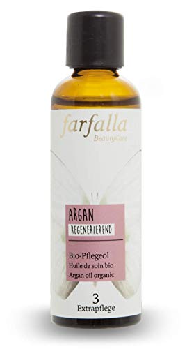 Farfalla Aceite de argán orgánico para el cuidado de la piel, cosmética natural regeneradora prensada en frío, 75 ml