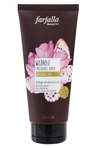 farfalla Wildrose - Bálsamo para el cabello con aceite de rosa y argán, cosmética natural 100% certificada (1 x 150 ml)