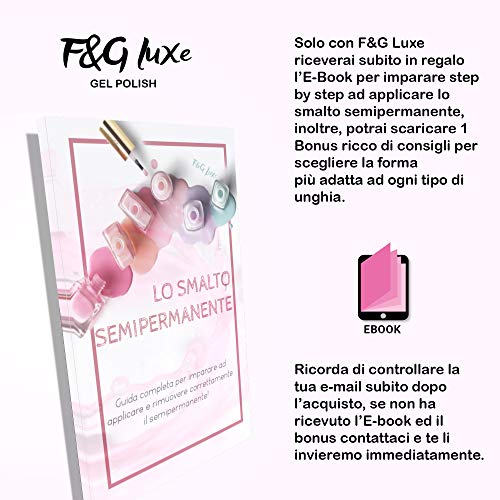 F&G Luxe Starter Kit Semipermanente 3 Unids Endurecedor de esmalte de uñas Set denso transparente Uso profesional Base Coat Top Coat Liquid Builder 3x10 ml de esmalte de gel Soak Off Uv Led.