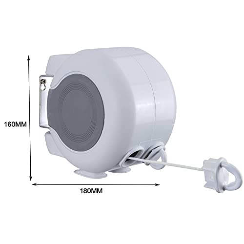 FGXY 30M Cuerda De Tender Doble Retráctil, Tendedero Doble Tendedero Retráctil Secadora, Retráctil Línea De Secado De Ropa, con Tornillos, Ganchos, para Uso En Exteriores E Interiores