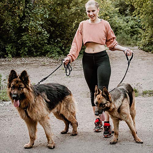 Fhodigogo Correa para Perro Correr 1.8M Correa de Cuerda con Mango Acolchado Doblepara Perros de Todos los Tamaños (Negro)