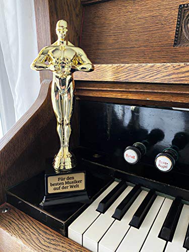 Figura de victoriano "Bester Papa der Welt", trofeo victor, 26,5 cm de alto, con aspecto de premio cinematográfico, copa de ganador sobre pedestal, idea de regalo ideal para hombres y mujeres