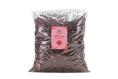 Flor de Jamaica, Hibisco organico ecológico 100% natural para infusion fria adelgazante de te detox, ideal como quemagrasas ayuda a adelgazar rapido (1000g)