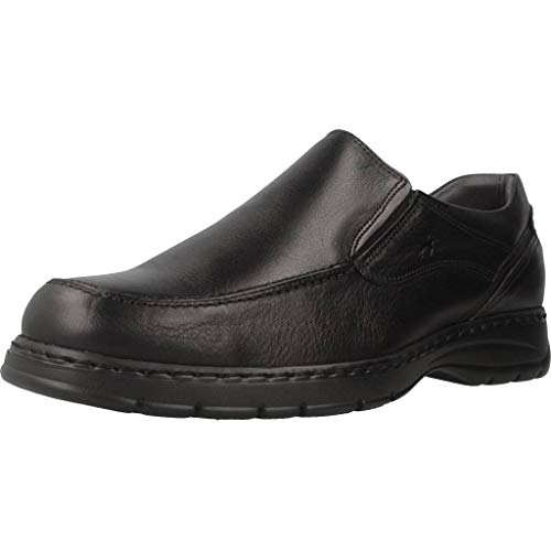 Fluchos | Mocasín de Hombre | CRONO 9144 Salvate Negro Zapato Confort | Mocasín de Piel de Ternera engrasada de Primera Calidad | Cierre con Elásticos | Piso Personalizado Fluchos Light