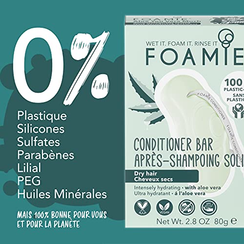 Foamie Acondicionador Sólido Para Pelo Seco Con Aloe Vera Y Aceite De Almendras Que Hidrata Intensamente El Pelo Seco 100% Vegano Y Sin Plástico G, 80 Gramo