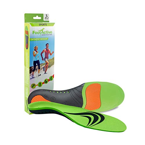 FootActive Sports - Plantillas ortopédicas avanzadas de alta intensidad para deportes, atletismo, ocio, trabajo y juegos - Máximo confort y absorción de choque, Verde (verde), 36/38 EU