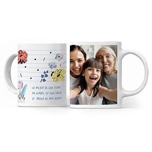 Fotoprix Taza Personalizada Mejor madre y Abuela | Regalo Original día de la Madre | Varios diseños Disponibles. (Diseño: Madre 7)