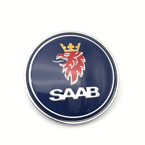 FT&C Insignia para capó Delantero de Coche SAAB 93 9-3 900 9000 5289871 de 50 mm, Color Azul