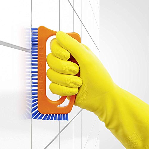 Fuginator - Cepillo para Juntas de Azulejos, Color Naranja y Azul - Innovador Cepillo de lechada para Limpieza de Juntas en el baño, Cocina y hogar (1)