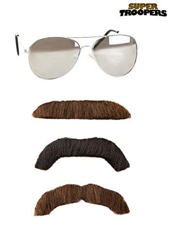 Fun Costumes Adult Super Troopers Mustache and Sunglasses Kit Standard