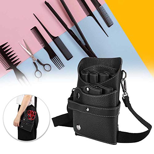 Funda para Tijeras de Peluquería, Bolsa de Herramientas, Bolsa de Cintura con Tijeras de Peluquero Portátil, Peine Cortadora de Cabello Bolsa de Almacenamiento para Herramientas de Peluquería(Negro)