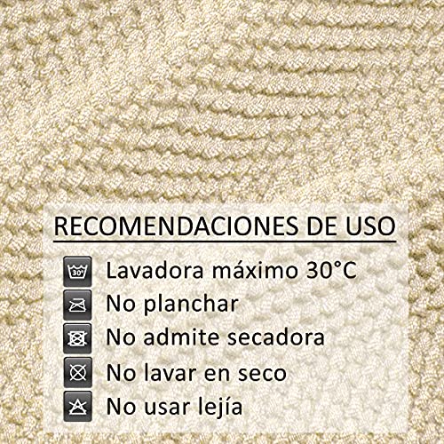 Fundas para Sofa Elasticas de Calidad. Fundas Sofa. Protector de Sofa. Cubre Sofa Antimanchas Confort Suavidad. Helena Color Beige 3 Plazas (180 - 230 cm)