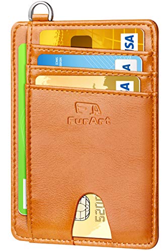 FurArt Crédito Billetera, Cartera Pequeña Tarjetero,8 Tarjetas,Billetera Minimalista con Bloqueo RFID para Hombre y Mujer