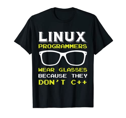 Gafas programadoras Linux, sistema operativo de pingüino Geek. Camiseta