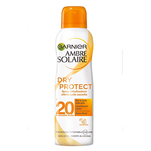 Garnier Ambre Solaire - Crema de protección solar Dry Protect - Spray pulverizador protector efecto piel seca