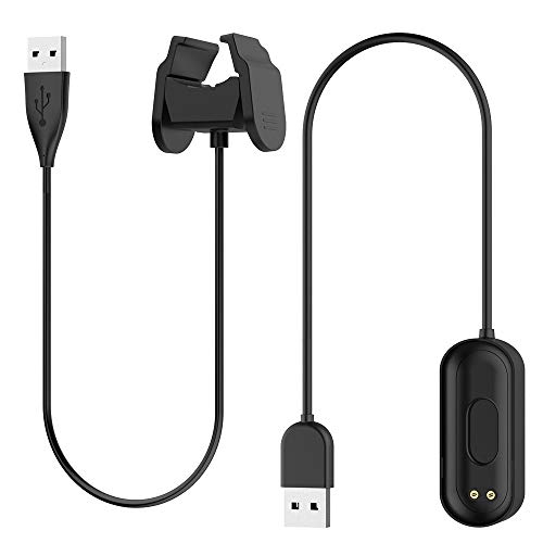 GeeRic Cargador USB Compatible con Xiaomi Mi Band 4,Clip (sin Necesidad de Quitar la Correa) 2 Piezas Cable de Carga USB Repuesto Cargador conpatible para Xiaomi Mi Band 4