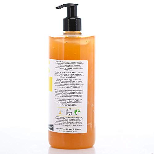 Gel de Arnica 90% 500 ml Bebé – Dolores musculaires – ecchymoses – Gel refrescante – hématomes – bueno para los dolores – Sport recuperación – articulaciones – Gel de masaje