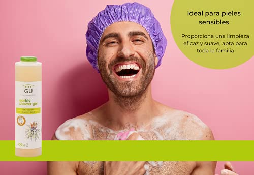 Gel de Ducha de Origen Ecológico 500 ml - Con Aloe Vera y Aceite de Oliva - Apto para Todo Tipo de Pieles incluso las Sensibles - Contiene Pantenol - Gel de Ducha - GU Planet