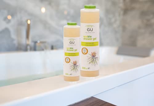 Gel de Ducha de Origen Ecológico 500 ml - Con Aloe Vera y Aceite de Oliva - Apto para Todo Tipo de Pieles incluso las Sensibles - Contiene Pantenol - Gel de Ducha - GU Planet