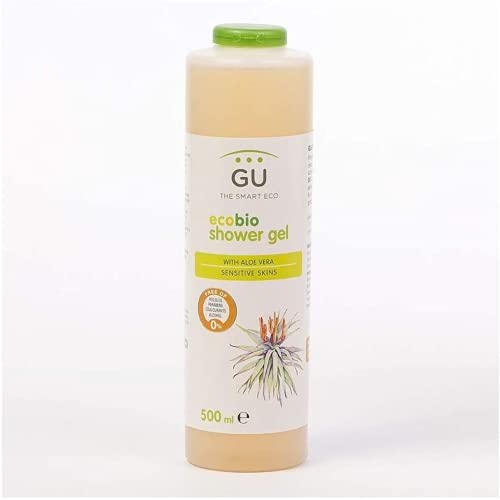 Gel de Ducha de Origen Ecológico 500 ml - Con Aloe Vera y Aceite de Oliva - Apto para Todo Tipo de Pieles incluso las Sensibles - Contiene Pantenol - Gel de Ducha - GU Planet