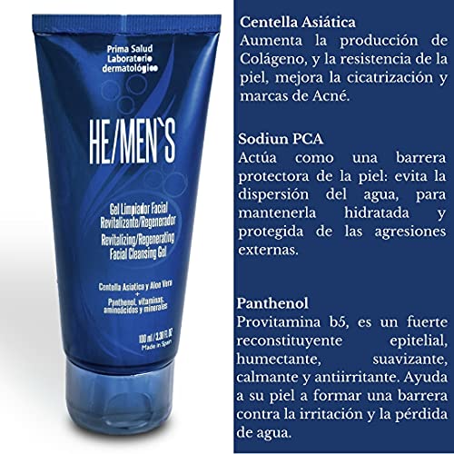 Gel limpiador Facial para Hombres, Piel con acné, limpiador de poros - textura y espuma ligera, suavidad y limpieza máxima hidratación