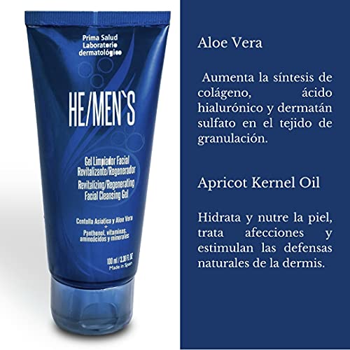 Gel limpiador Facial para Hombres, Piel con acné, limpiador de poros - textura y espuma ligera, suavidad y limpieza máxima hidratación