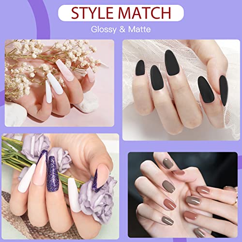 GELFAVOR 24 pcs Esmalte en Gel Semipermanente 7ml 20 Colores Negro Rosa Morado Blanco Pastel con Capa Base Superior Brillante y Mate Pintauñas Para Uñas UV LED Soak Off Manicura Set de Regalo