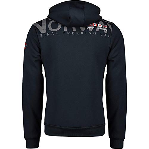 Geographical Norway FESPOTE Men - Sudadera Bolsillo Canguro Hombre - Sudadera Logotipo Hombre - Hoodie Manga Larga Capucha Hood - Sudadera Invierno Capucha Cremallera Sweat (Azul Marino M)