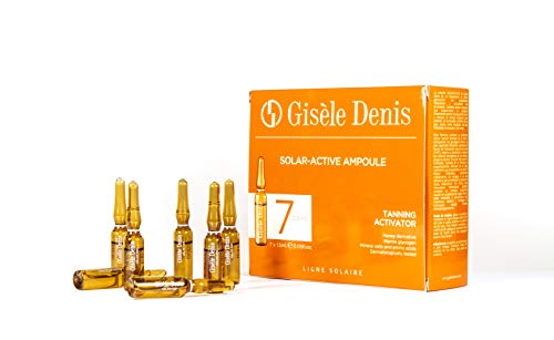 Gisèle Denis - Pack de Ampollas Faciales Solar Active, Activador del Bronceado, Cuidado Facial y Solar, Hidratante, Efecto Flash, 7 x 1'5 ml