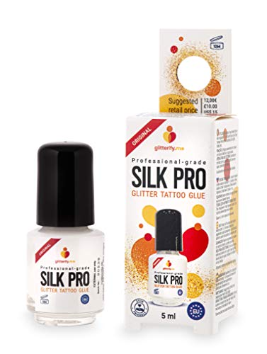 Glitterify Me Silk Pro Pegamento para Tatuajes de Purpurina (Calidad Profesional) – Hecho en la UE, No daña la Piel (5ml)