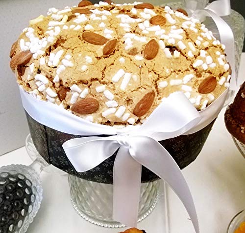 Gourmood PANETTONE ESMALTADO con ALMENDRAS Y Decorado con Granos DE AZÚCAR