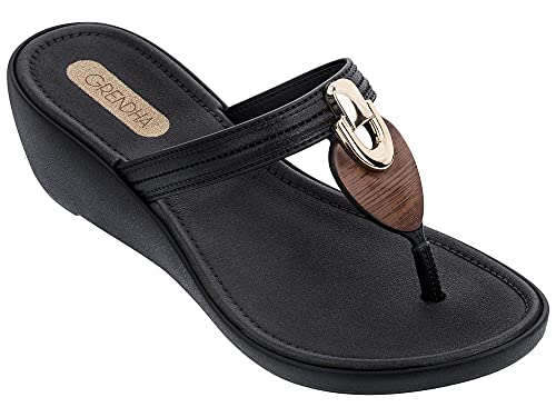 GRENDHA PITANGA PLAT Fem, Sandalia Mujer, 90023 Black, 41.5 EU