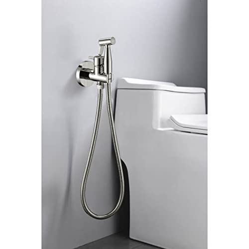 Grifo bidet empotrado Imex Serie Munich Niquel Cepillado RDM001/NQ, Kit Ducha Higienica Duchas Bidet Mano Con Mezclador, Monomando empotrar para bidé WC