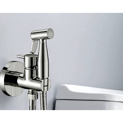 Grifo bidet empotrado Imex Serie Munich Niquel Cepillado RDM001/NQ, Kit Ducha Higienica Duchas Bidet Mano Con Mezclador, Monomando empotrar para bidé WC