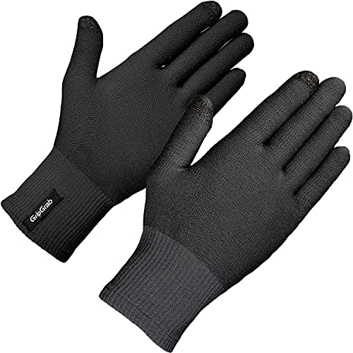 GripGrab Guantes Merino Liner Ciclismo de Lana Merino de Invierno Sotoguantes Largos Bicicleta Térmicos Táctiles Unisex