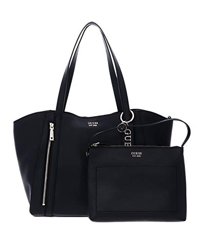 Guess Naya Trap Tote, Bags Crossbody para Mujer, Negro, Talla única