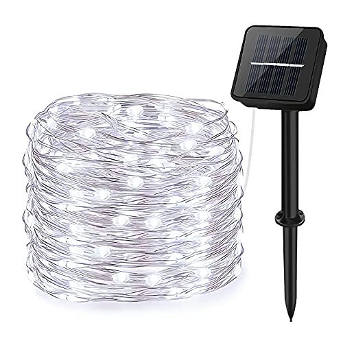 Guirnaldas Luces Exterior Solar, aifulo 20m 200 LED Cadena de Luces, 8 Modos Impermeable Iluminación Decoración para Navidad,Terraza,Fiestas,Bodas,Patio,Jardines,Festivales