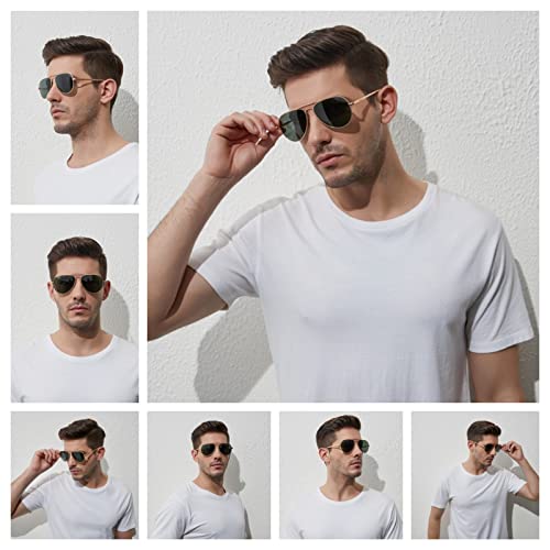 H HELMUT JUST Gafas De Sol para Hombre Mujer Aviador Polarizadas Espejo Para Conducir Viajes HJ1302