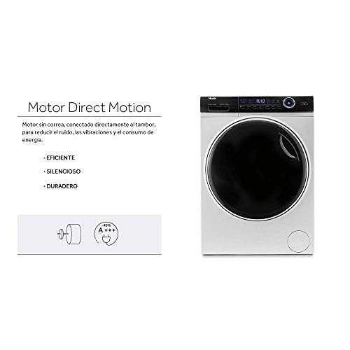 Haier I-Pro Series 7 HW100-B14979- Lavadora carga frontal 10KG, Función Vapor Refresh y Antimanchas, Motor Direct Motion, Antibacterias, 1400 RPM, Fin Diferido, Tambor XL, 14 Programas, Clase A