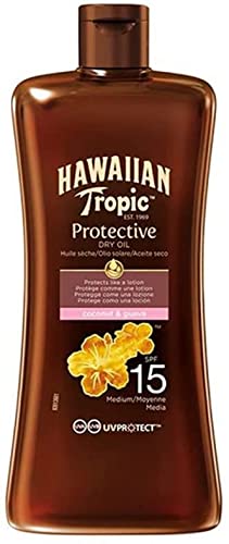 Hawaiian Tropic Tanning Oil Mini - Aceite Bronceador Solar con Protección SPF 15 , Acelerador del Bronceado con Fragancia Tropical , Formato Viaje 100 ml - 6 unidades