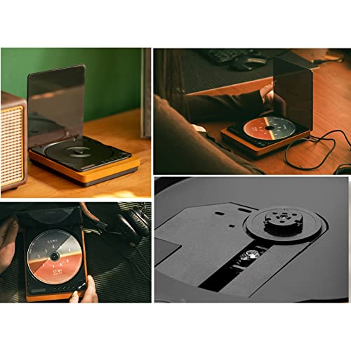 Hcyx Reproductor de CD Retro, Reproductor de CD portátil Profesional para el hogar, Walkman de Madera, Regalos de Alta Gama para Hombres y Mujeres