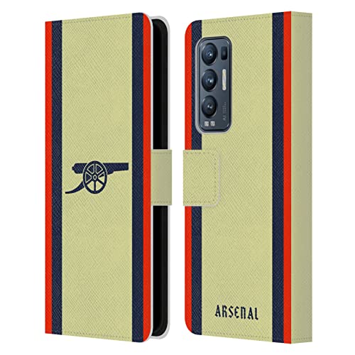 Head Case Designs Licenciado Oficialmente Arsenal FC Lejos Kit de Escudo 2021/22 Carcasa de Cuero Tipo Libro Compatible con Find X3 Neo / Reno5 Pro+ 5G