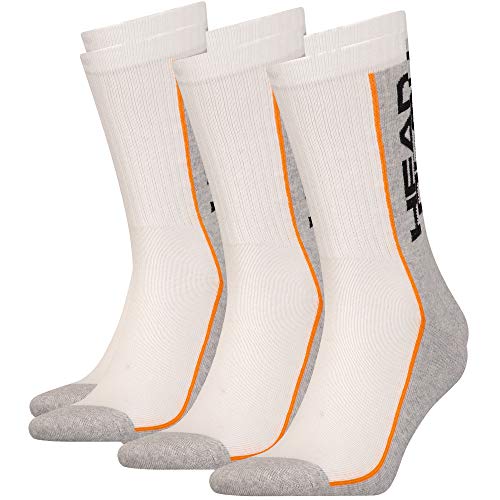 Head T269-1-H Set Calcetines Unisex-Blanco/Gris-Talla 43/45, 3 Pares Tennis T269/1, Hombres