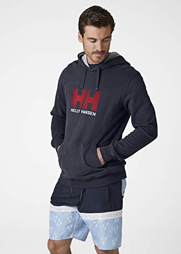 Helly Hansen Logo Hoodie HH Sudadera con Capucha, Hombre, Azul Marino, XL