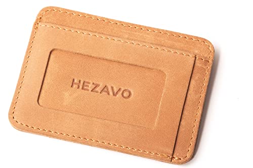 HEZAVO RFID Cuero De Grano Completo Carteras para Hombre Cartera Tarjetero Monedero Billeteras PequeñA PequeñO Mujer Joven Piel Ideas Regalos Originales Adolescentes Amigas Novio Tu Novia (Marrón)