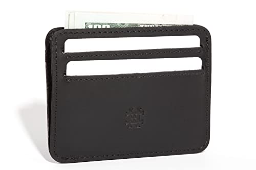 HEZAVO RFID Cuero De Grano Completo Carteras para Hombre Cartera Tarjetero Monedero Billeteras PequeñA PequeñO Mujer Joven Piel Ideas Regalos Originales Adolescentes Amigas Novio Tu Novia (Negro)